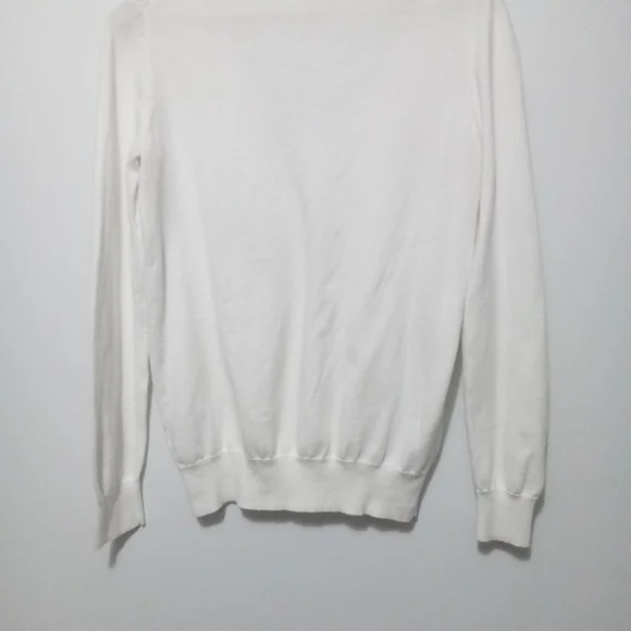 J. Crew White V-Neck Lightweight Pullover Sweater Size M - Picture 7 of 11